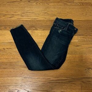 Mother Women’s Black Looker Fray Ankle Jeans Size 26